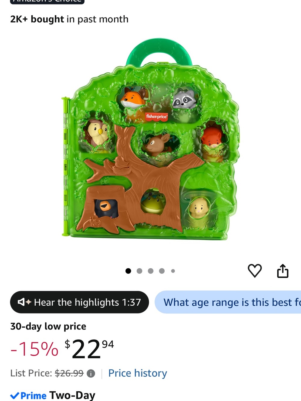 Fisher-Price Green Forest Friends Carry Case Playset